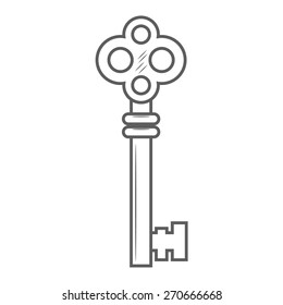 Key isolated on white background silhouettes vector illustration