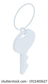 Key Isometric Icon sign. Vector Illustration isolated on white.