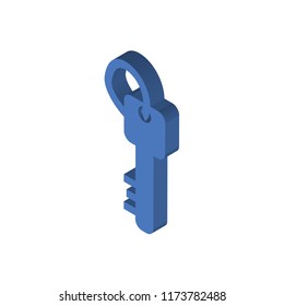 Key isometric left top view 3D icon
