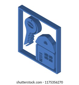 Key isometric left top view 3D icon