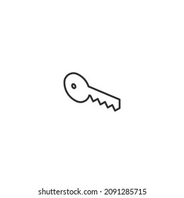 icono de línea isométrica de clave, icono de trazo editable