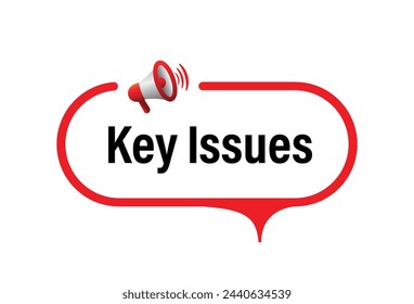 Key Issues sign on white background