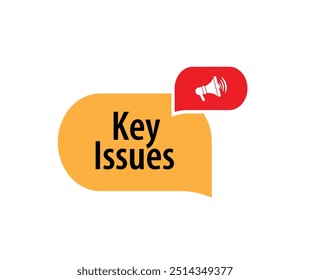 Key Issues sign on white background
