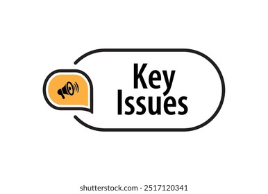 Key Issues sign on white background