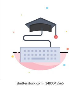 Key, Keyboard, Education, Graduation Abstract Flat Color Icon Template