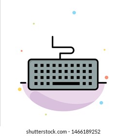 Key, Keyboard, Hardware, Education Abstract Flat Color Icon Template. Vector Icon Template background