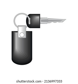 key with keychain icon isolated