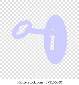 Key in keyhole sign. Vector. Periwinkle icon on transparent background.