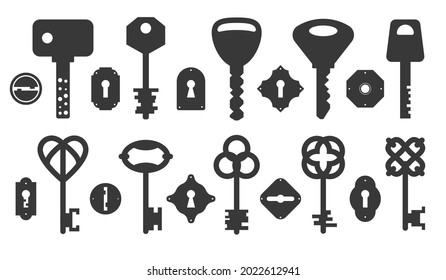 Key Keyhole Silhouettes Hole Locks Keys Stock Vector (Royalty Free ...