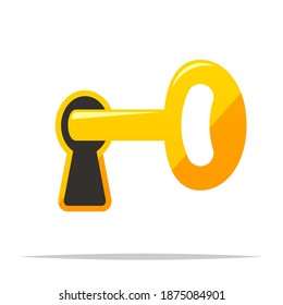 Clave en la ilustración aislada del vector de agujeros de claves