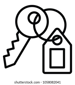 A key with keyring, door key