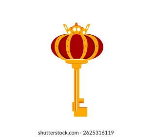 Key king vector illustration logo, combination of crown and key . For logo design in key industry, symbolizes wealth in the key manufacturing company. Or you can use it for game design element. 