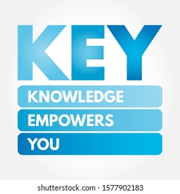 KEY - Knowledge Empowers You acronym, business concept background