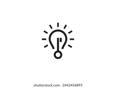 key lamp logo design. creative energy real estate symbol icon