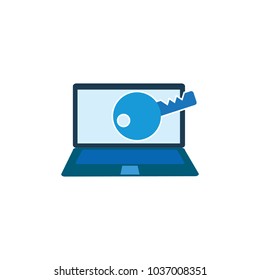 Key Laptop Logo Icon Design