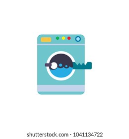 Key Laundry Logo Icon Design