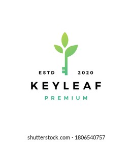 key leaf logo vector icon illustration