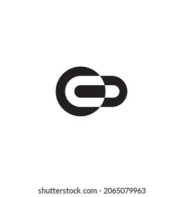 
key letter c and D simple symbol logo vector