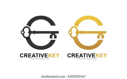 Key letter C logo vector design. This is suitable for business, poster, initial, safety and security Letter Design Vector