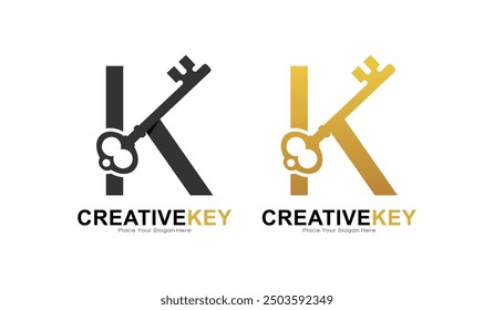Schlüsselbuchstabe K Logo, Vektordesign. Dies eignet sich für Business, Poster, Initial, Sicherheit und Sicherheit Letter Design Vector