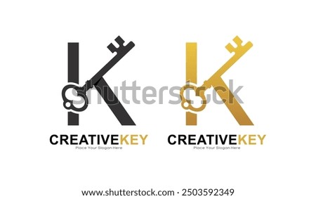 Key letter K logo vector design. This is suitable for business, poster, initial, safety and security Letter Design Vector