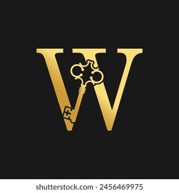 Key letter logo design vector with creatice concept and golden gradient