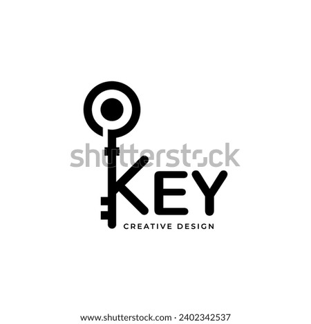 Key letter typography icon vector design logo
