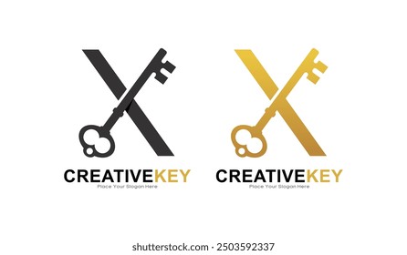 Key letter X logo vector design. This is suitable for business, poster, initial, safety and security Letter Design Vector