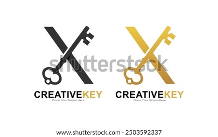 Key letter X logo vector design. This is suitable for business, poster, initial, safety and security Letter Design Vector