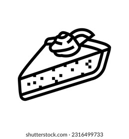 key lime pie slice sweet food line icon vector. key lime pie slice sweet food sign. isolated contour symbol black illustration