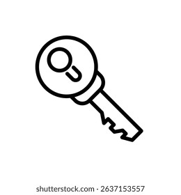 key line art icon, key lock icon