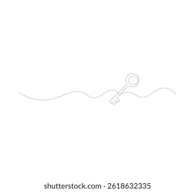 Key line background image. One continuous key line image. Vector illustration. Key line icon.business logo