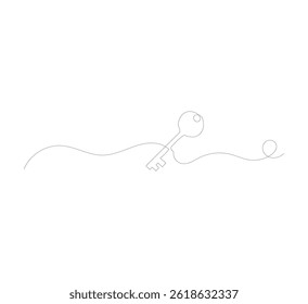 Key line background image. One continuous key line image. Vector illustration. Key line icon.business logo