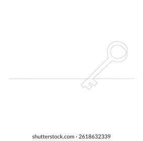 Key line background image. One continuous key line image. Vector illustration. Key line icon.business logo