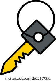 Key Line Filled Vector Icon Design
