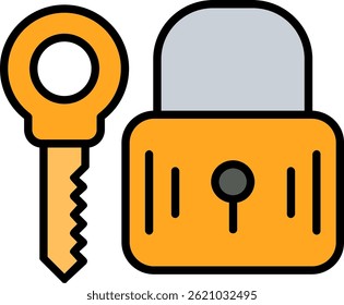 Key Line Filled Vector Icon Design