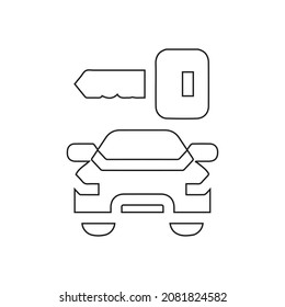 Key line icon. Illustration of car key icon on white background.