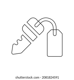 Key line icon. Illustration of car key icon on white background.