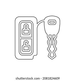 Key line icon. Illustration of car key icon on white background.