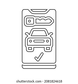Key line icon. Illustration of car key icon on white background.