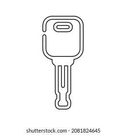 Key line icon. Illustration of car key icon on white background.