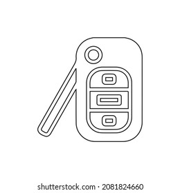 Key line icon. Illustration of car key icon on white background.