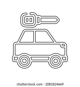 Key line icon. Illustration of car key icon on white background.