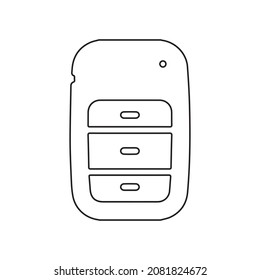 Key line icon. Illustration of car key icon on white background.