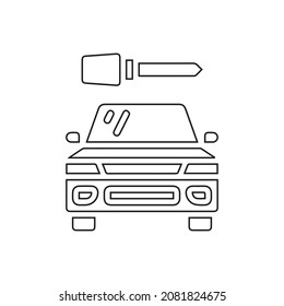 Key line icon. Illustration of car key icon on white background.