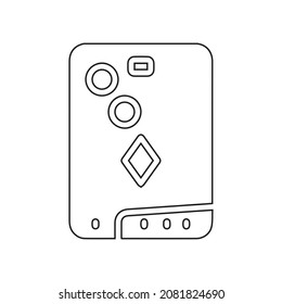Key line icon. Illustration of car key icon on white background.