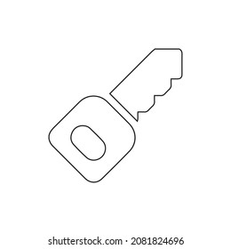 Key line icon. Illustration of car key icon on white background.