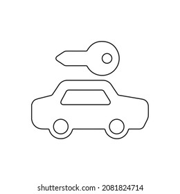 Key line icon. Illustration of car key icon on white background.