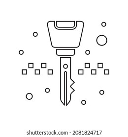 Key line icon. Illustration of car key icon on white background.