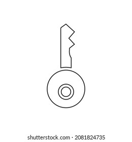 Key line icon. Illustration of car key icon on white background.